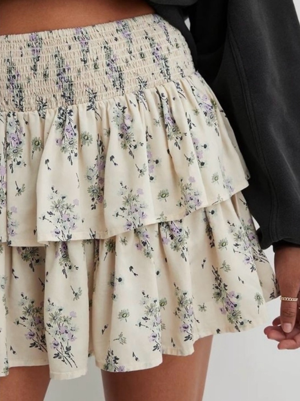 Aerie Ready-To-Ruffle Floral Tiered Mini Skirt - Size L